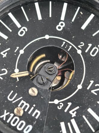 Luftwaffe, elektrischer Drehzahlanzeiger Fl 20266, Blatt neuzeitliche Sammleranfertigung.