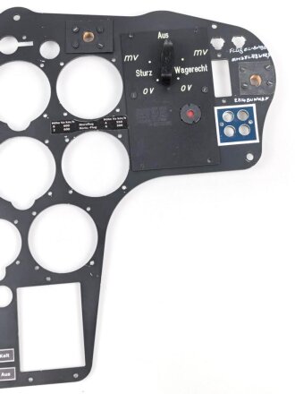 Luftwaffe , Instrumentenbrett Henschel Hs 129 B. Neuzeitliche Sammleranfertigung aus Aluminium. gebraucht