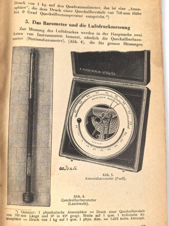 "Wetterkunde für Flieger und Freunde der Luftfahrt" Band 20, datiert 1939, 113 Seiten, kleiner als DIN A5, wasserschade