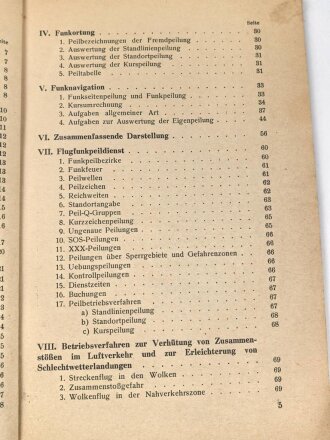 "Flugfunkpeilwesen und Funknavigation" datiert 1934, 84 Seiten, DIN A5