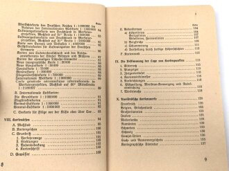 "Kartenkunde unter besonderer Berücksichtigung der Belange der Luftwaffe" datiert 1941, 138 Seiten, unter DIN A5