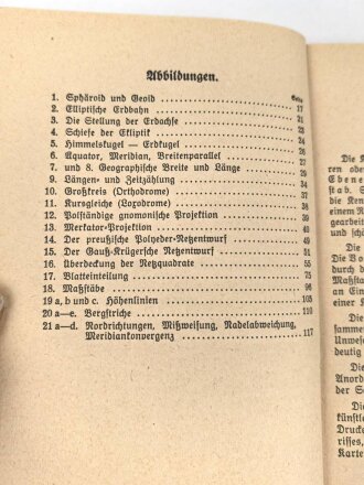"Kartenkunde unter besonderer Berücksichtigung der Belange der Luftwaffe" datiert 1941, 138 Seiten, unter DIN A5