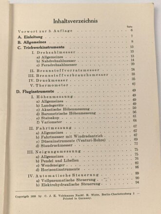 "Flugzeugbau und Luftfahrt Heft 20 - Flugzeug-Instrumente" 99 Seiten, DIN A5