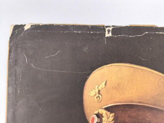 Farbiger Druck für ein Amtszimmer / Schulzimmer oder ähnliches, Darstellend Adolf Hitler . Maße  30 x 45cm