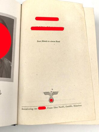 Adolf Hitler " Mein Kampf" Ausgabe 1943. Vollständig, Buchrücken löst sich, Einband geknickt