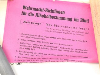 Wehrmacht, Alkoholbestimmung im Blut. Komplettes Set