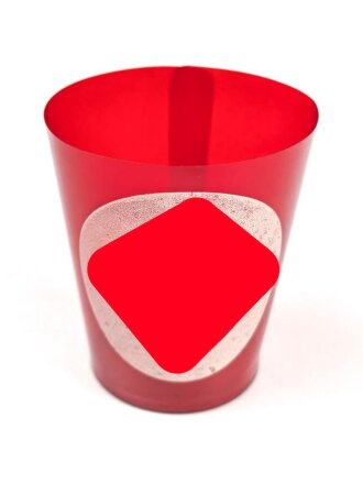 Kerzenhalter aus rotem Chelluloid, Durchmesser oben etwa...