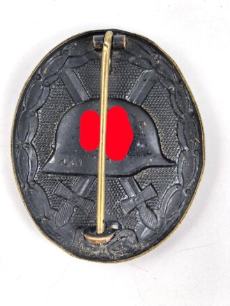 Verwundetenabzeichen in schwarz. Buntmetall, Originallack, Hersteller L/11