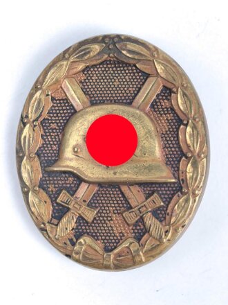 Verwundetenabzeichen in schwarz. Buntmetall, Rückseitig Originallack