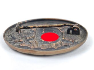 Verwundetenabzeichen in schwarz. Buntmetall, Rückseitig Originallack