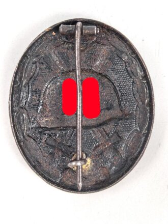 Verwundetenabzeichen in schwarz. Eisen, rückseitig...