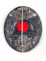 Verwundetenabzeichen in schwarz. Eisen, Originallack. Herstellermarkierung L/14 für Friedrich Orth
