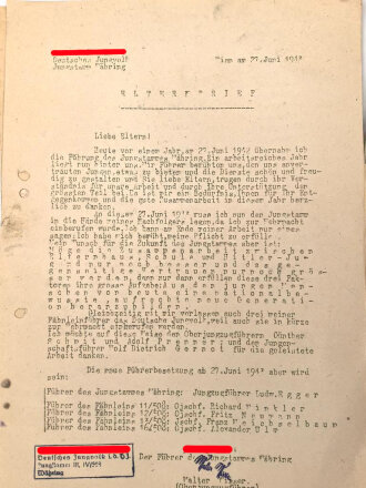 Panzertruppe, Konvolut Papiere, Beleidsbekundungen und Post eines in Rußland 1941 Gefallenen, 19 jährigen Angehörigen der Panzertruppe.
