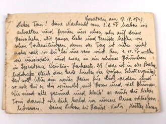 Sechs Kriegsgefangenen Postbelege eines im russischen Lager 7445  inhaftierten.