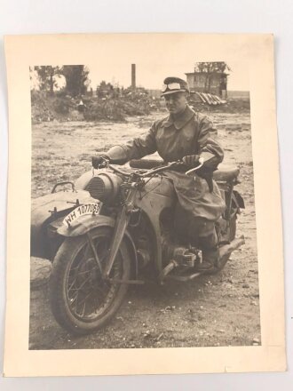 Foto 23 x 28cm Kradmelder auf Motorrad