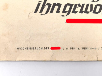Wochenspruch der NSDAP 9. bis 15. Juni 1940