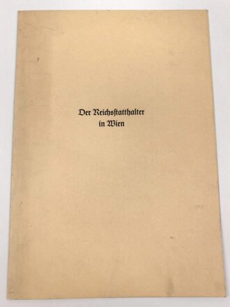 "Der Reichsstatthalter in Wien" Dokumentenmappe leer, Maße 26 x 37cn