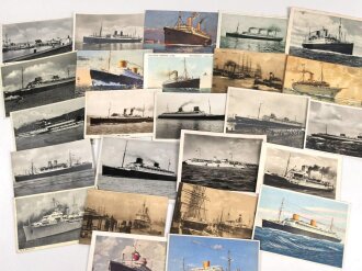 25 Stück zivile Ansichtskarten zum Thema Schiffe,...