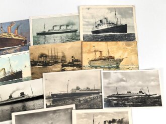 25 Stück zivile Ansichtskarten zum Thema Schiffe, aus verschiedenen Nachlässen