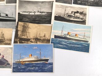 25 Stück zivile Ansichtskarten zum Thema Schiffe, aus verschiedenen Nachlässen