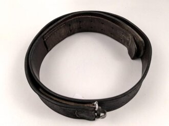 Koppelriemen für Mannschaften des Heeres. Eiserner Gegenhalt, Gesamtlänge 95cm, Leder angetrocknet