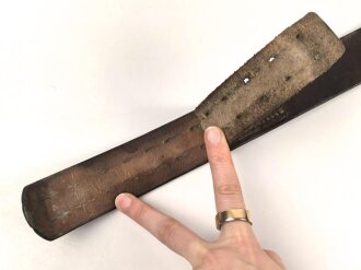 Koppelriemen für Mannschaften des Heeres. Eiserner Gegenhalt, Gesamtlänge 95cm, Leder angetrocknet