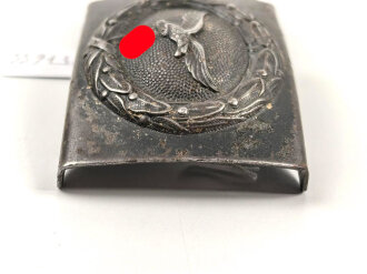 Luftwaffe, Koppelschloss für Mannschaften. Eisen lackiert, Lederzungedatiert 1942