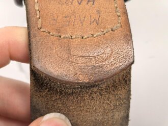 Luftwaffe, Koppelschloss für Mannschaften. Eisen lackiert, Lederzungedatiert 1942