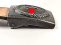 Luftwaffe, Koppelschloss für Mannschaften. Eisen lackiert, Lederzungedatiert 1942