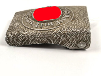 Polizei III.Reich, Koppelschloss für Mannschaften. Aluminium , Hersteller J.MO. Ungereinigtes Stück m