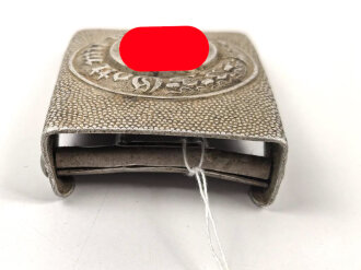 Polizei III.Reich, Koppelschloss für Mannschaften. Aluminium , Hersteller J.MO. Ungereinigtes Stück m