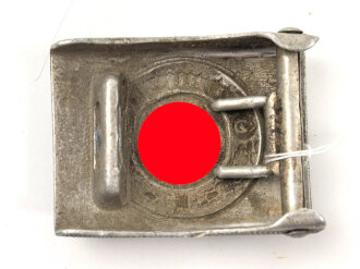 Polizei III.Reich, Koppelschloss für Mannschaften. Aluminium , Hersteller J.MO. Ungereinigtes Stück m