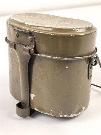 Kochgeschirr Wehrmacht, Hersteller AWO, zusammengehörig, Originallack, ungereinigt