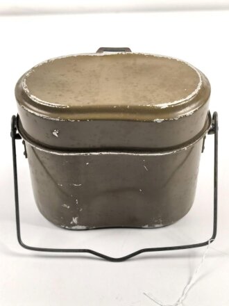 Kochgeschirr Wehrmacht, Hersteller AWO, zusammengehörig, Originallack, ungereinigt