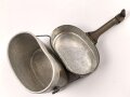 Kochgeschirr Wehrmacht, Hersteller AWO, zusammengehörig, Originallack, ungereinigt