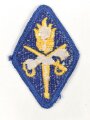 U.S. Army, Ärmelabzeichen " Quartermaster Center & School " Rückseitig Klebstoffreste