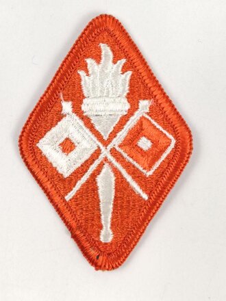 U.S. Army, Ärmelabzeichen " Signal Corps Center & School " Rückseitig Klebstoffreste
