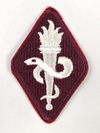 U.S. Army, Ärmelabzeichen " Medical Corps Center & School " Rückseitig Klebstoffreste