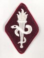 U.S. Army, Ärmelabzeichen " Medical Corps Center & School " Rückseitig Klebstoffreste