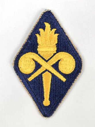 U.S. Army, Ärmelabzeichen " Chemical Corps Center & School " Rückseitig Klebstoffreste