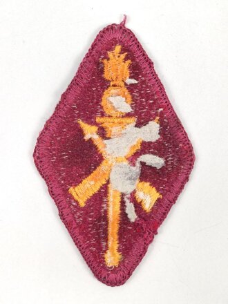 U.S. Army, Ärmelabzeichen " Missile and Ammonitions Corps Center & School " Rückseitig Klebstoffreste