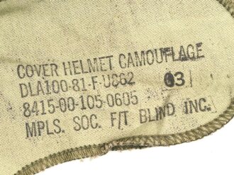 U.S. Army, 1981 dated "Woodland" helmet cover for M1 steel helmet.