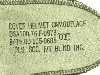 U.S. Army, 1976  dated "Woodland" helmet cover for M1 steel helmet.
