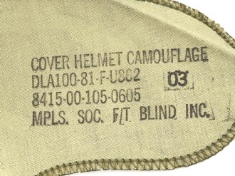 U.S. Army, 1981  dated "Woodland" helmet cover for M1 steel helmet.