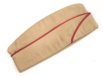 U.S. Army, Schiffchen " Cap Garrison , khaki" höchstwahrscheinlich aus der Zeit des 2. Weltkrieg. Gesamte Breite innen gemessen 26cm