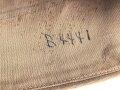 U.S. Army, Schiffchen " Cap Garrison , khaki" höchstwahrscheinlich aus der Zeit des 2. Weltkrieg. Gesamte Breite innen gemessen 27cm