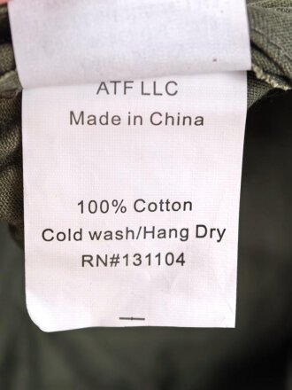 U.S. Army 2.Weltkrieg, Feldmütze, Cap HBT, Kopfgrösse gemessen 57, Neuzeitliche Sammleranfertigung von ATF