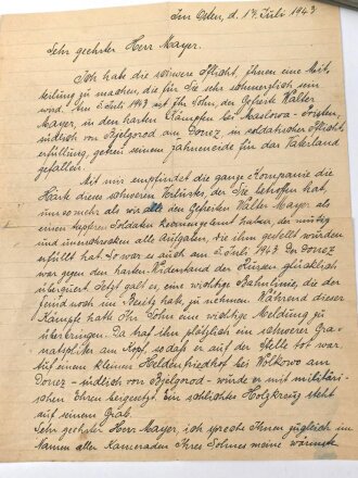 Nachlass eines Angehörigen Grenadier Regiment 587