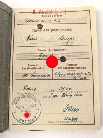 Nachlass eines Angehörigen Grenadier Regiment 587