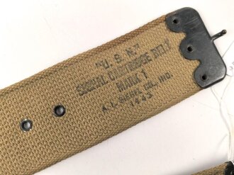 U.S. Navy, Bandolier für Signalpistole " Signal cartridge belt Mark 1" datiert 1943. Unvollständig, guter Zustand